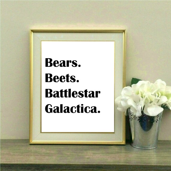 Bears Beets Battlestar Galactica. Dwight Schrute Quote The Etsy