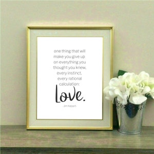 One thing that will make you give up, Jim Halpert, Love Quote, The Office, TV Show, Jim and Pam, Teapot, Dunder Mifflin, Print, Printable
