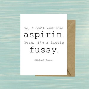 Get Well Soon, Sick, Card, Fell Better, Michael Scott, The Office, Quote, Funny, Gift, Greeting, Printable, Instant Download, Last Minute