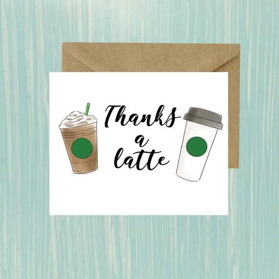 thanks a latte Thank you card