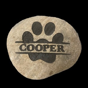 Personalized Engraved Memorial Stone: Engraved River Rock with Various Designs (11")