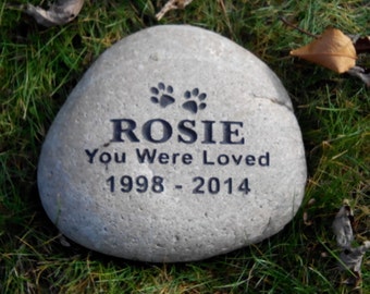 Pet Memorial Custom 10" river rock