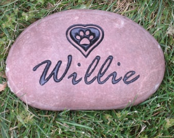 7" Personalized pet memorial stone