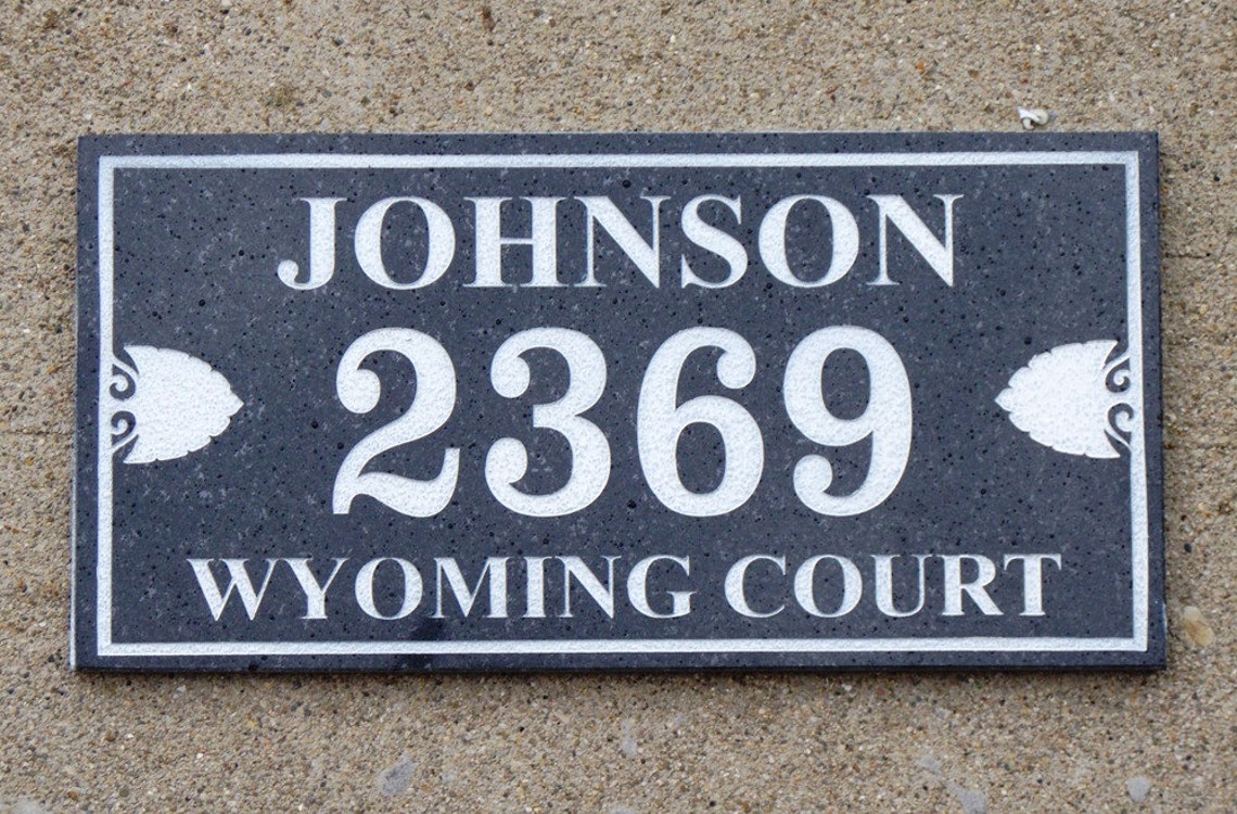 Black Granite Address Plaque 9 X 18 119.00 Custom Etsy