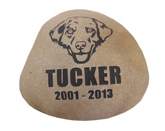 Pet headstone 11" 59.99 free shipping custom engraved breed graphic