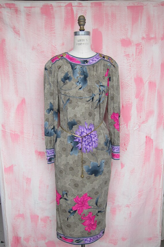 Leonard Dress Vintage 1980s Silk Jersey Dress by L