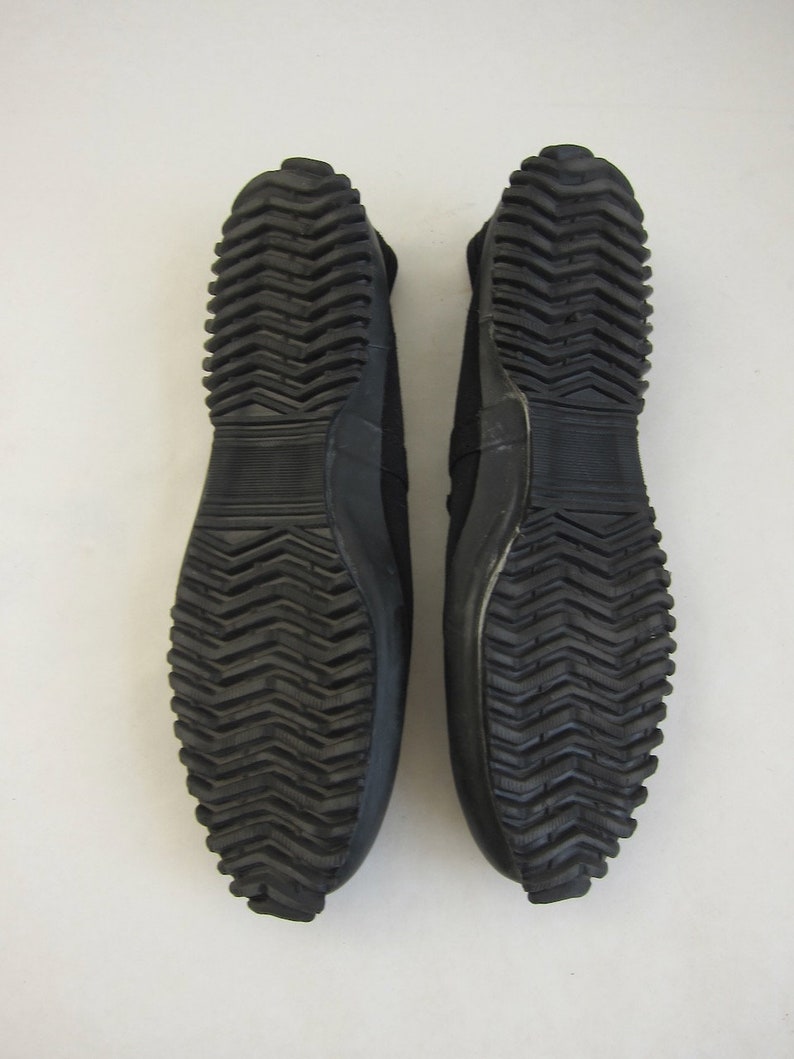 Vintage 90s Yohji Yamamoto Black Canvas Mary Janes Rubber Tread Japanese Vintage desiner Shoes