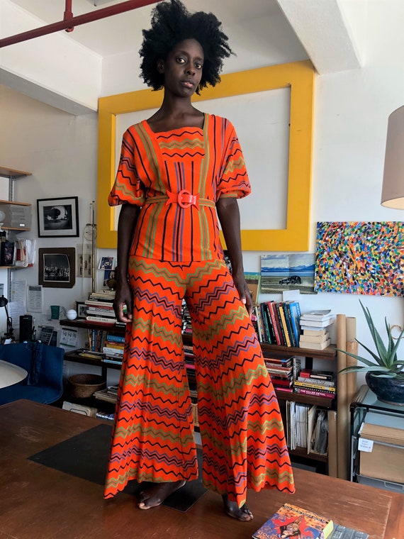 Missoni Vintage 1970s Striped Beach Pajamas Belt R