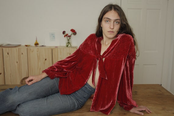 Lanvin 1930s Velvet Jacket Rasberry Pink Labelled