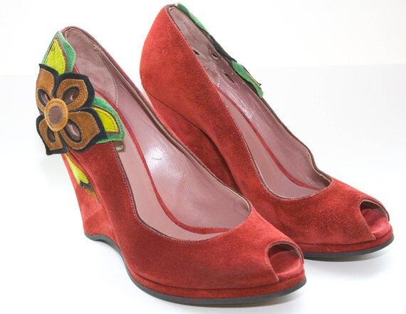 Mui Mui Suede Wedges | Vintage Miu Mui Shoes | Flo