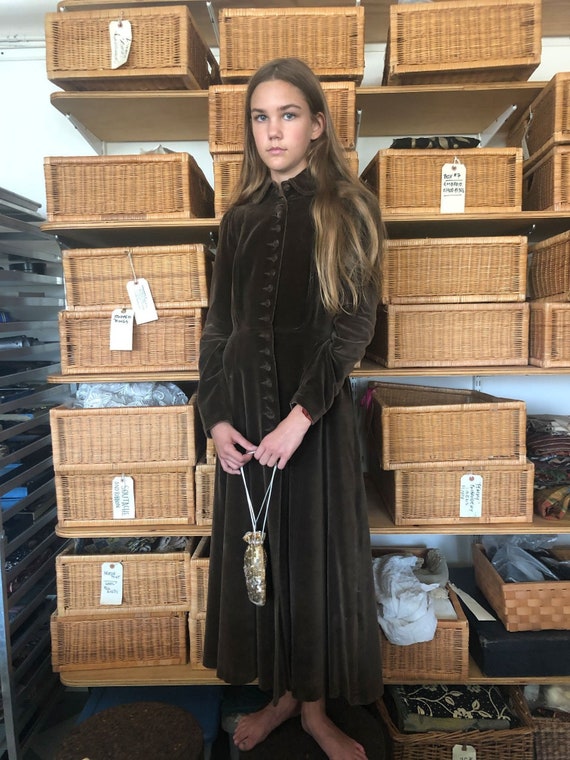 1960s Ossie Clark Quorum Velvet Coat Brown 60s Oss