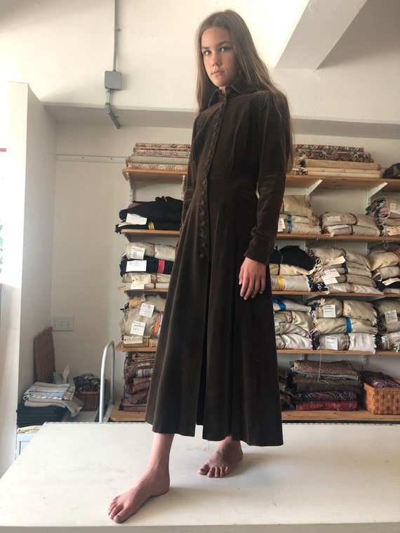 1960s Ossie Clark Quorum Velvet Coat Brown 60s Oss