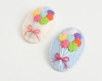 Balloons felt hair clip, Felt hair pin