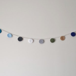 Multiple color circle felt garland image 1