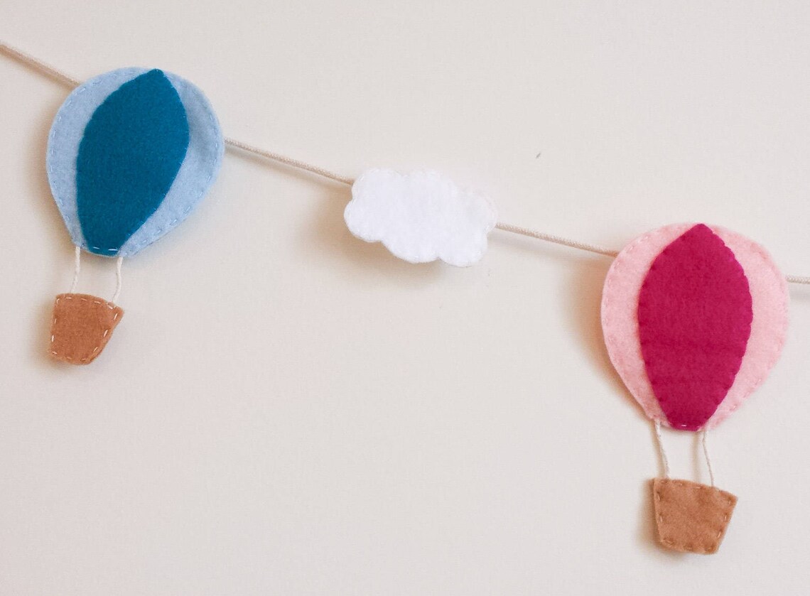 Hot Air Balloon Garland / Felt balloon garland Etsy