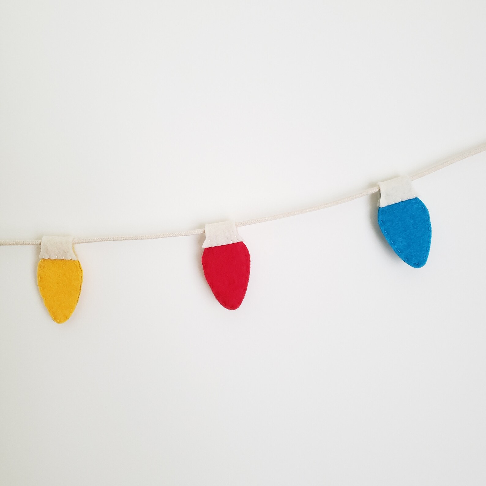 Christmas Lights Felt Garland Multiple Color white - Etsy Sweden