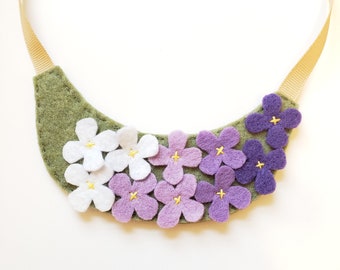 Lavender felt necklace for kids