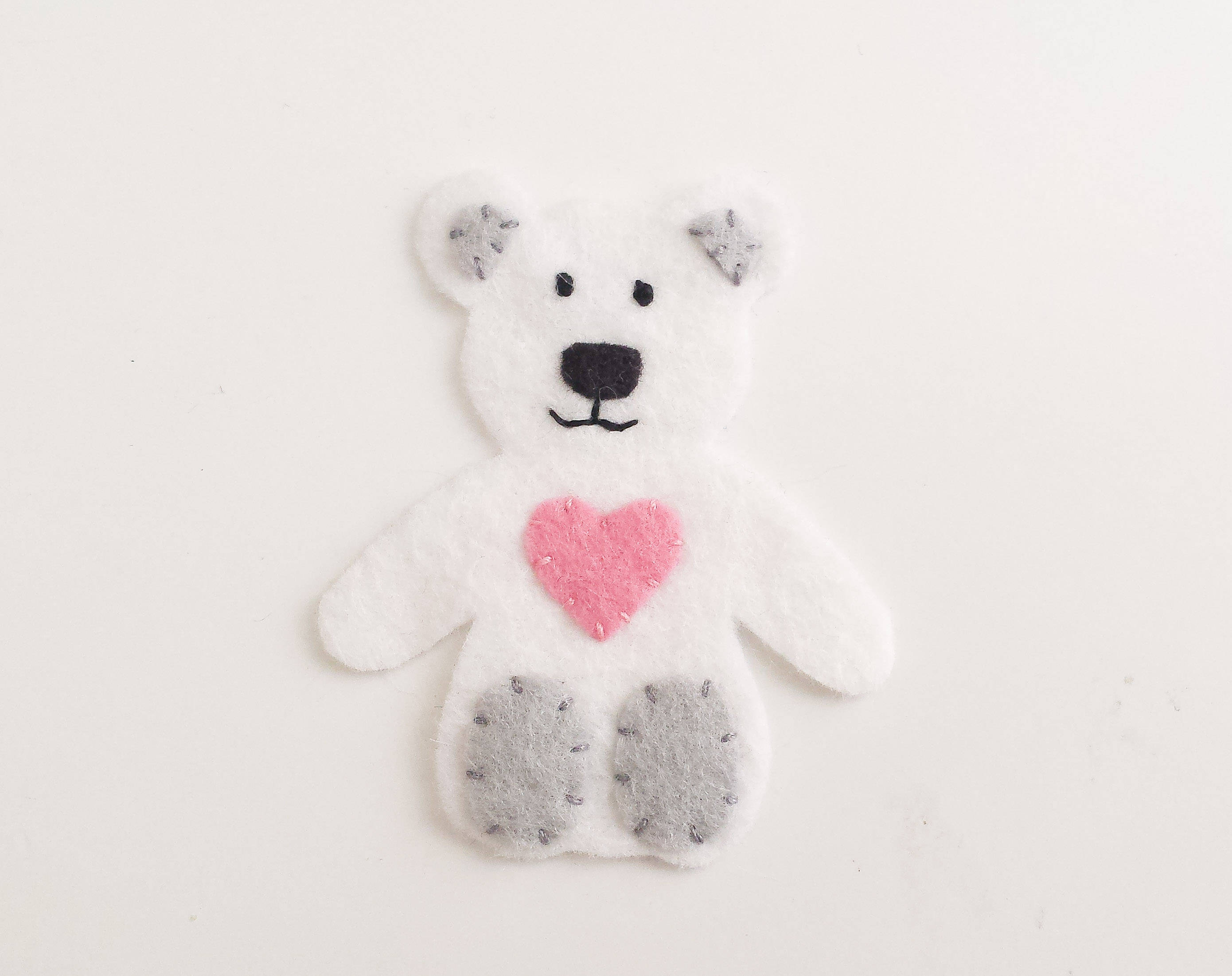 Teddy Bear Felt Hair Pin - Etsy