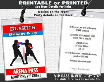 boxing birthday party invitations printable with printed etsy