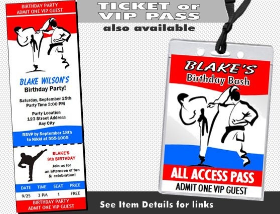 Martial Arts Party Invitation Printable With Printed Option Etsy Hong Kong