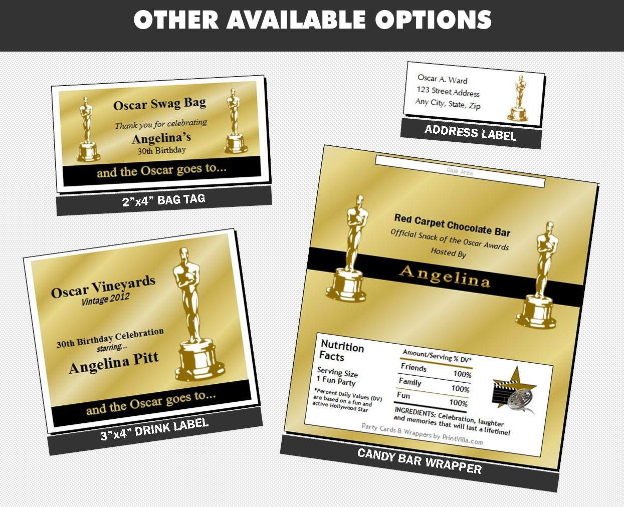 Oscar Awards Party Golden Ticket Invitation Printable With - Etsy UK