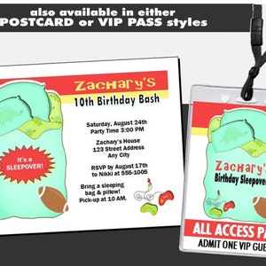 Sleepover Ticket Invitations, Printable With Printed Option, Birthday ...