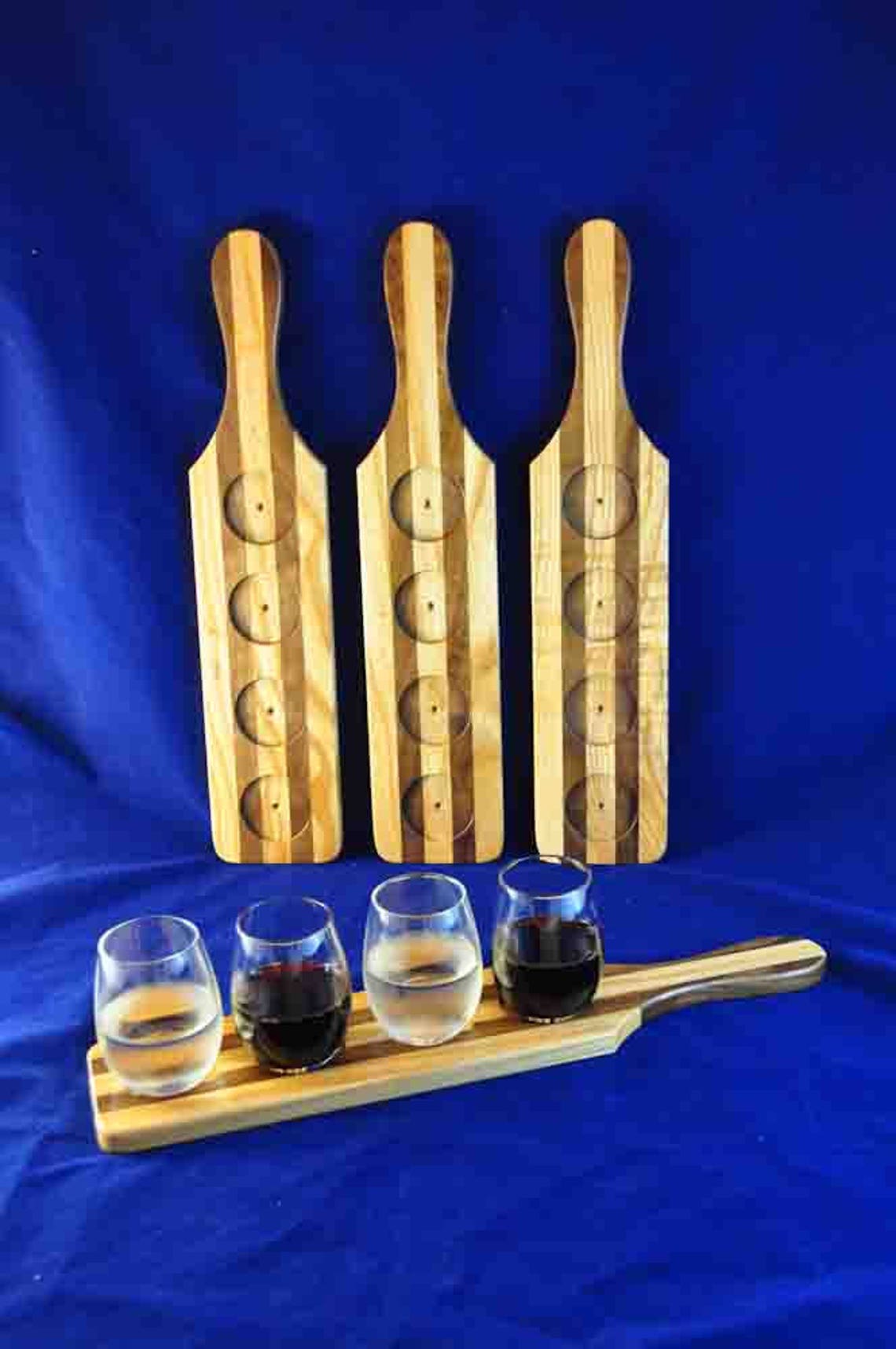 Beer or Wine Flight Tasting Paddles CHERRYWALNUT Alternating Etsy