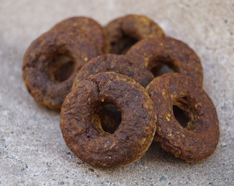 Healthy Plain Dog Donut Treats - Organic and Vegan Dog Treats - All Natural and Gluten Free Dog Treats - Sugar Free Treats - Gourmet Treats