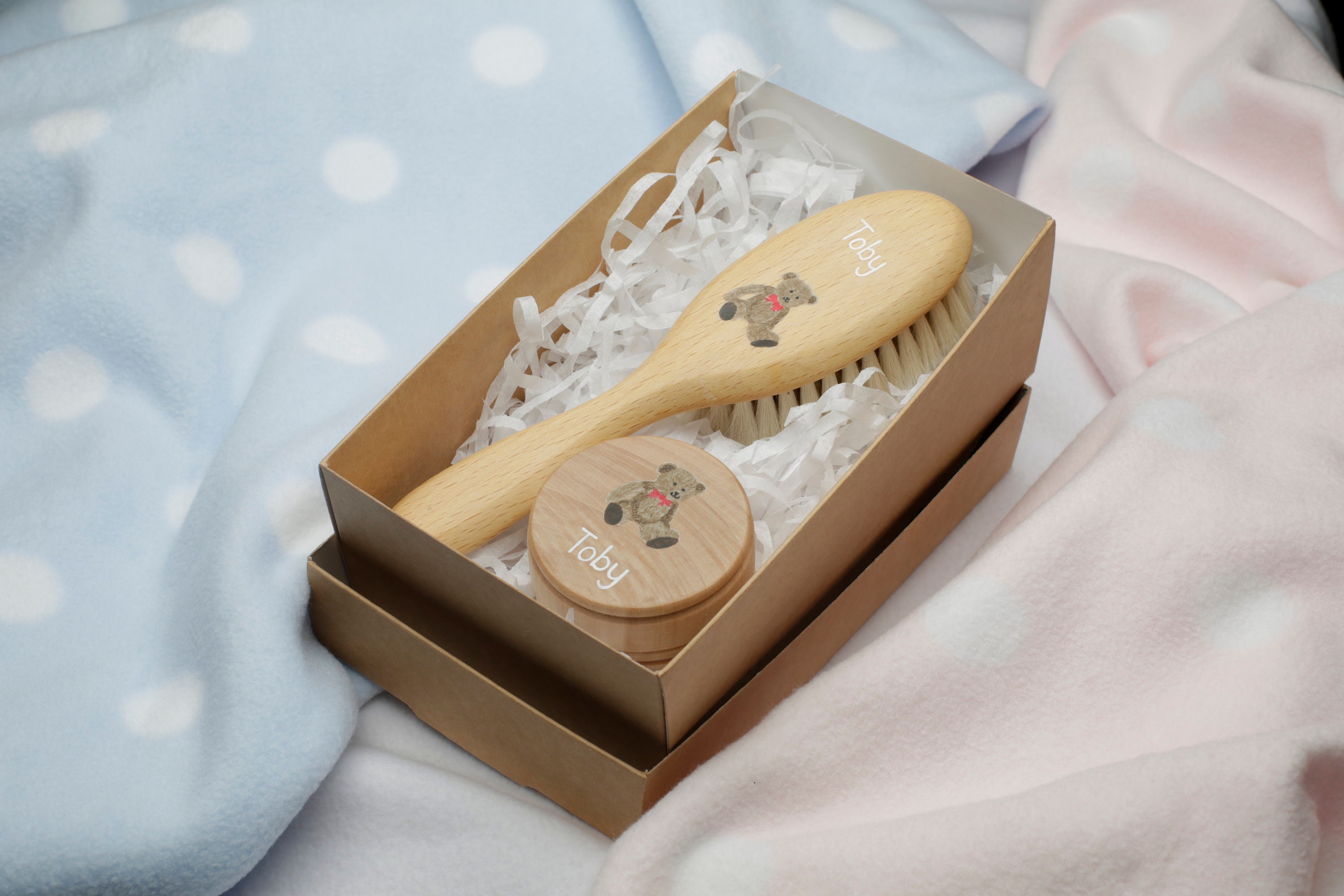 Ensemble Cadeau Personnalise Pour Bebe Brosse A Cheveux Et Etsy