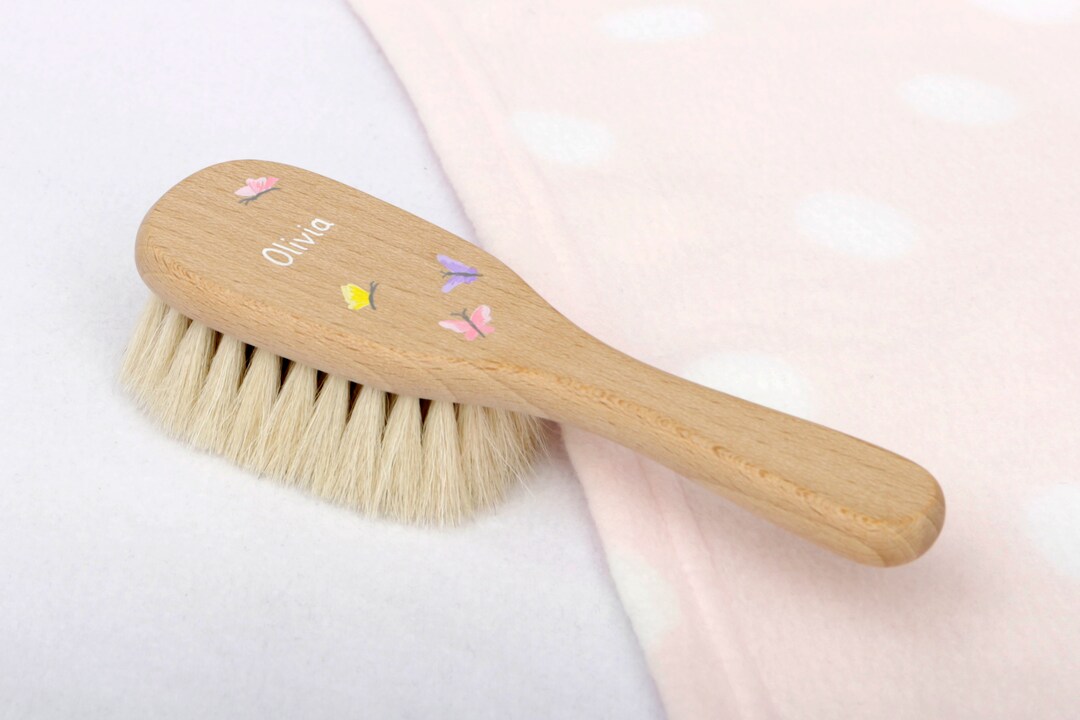Personalised Baby Hair Brush With Soft Natural Bristles. Etsy
