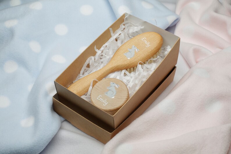Personalised Baby Gift Set Hair Brush and First Tooth Box Etsy