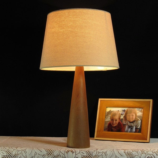 Handmade Table Lamp, Wooden Desk Lighting, Rustic Wood Decor, Bedside Lamp, Reading Light, Accent Lighting Gift Idea for Home or Office!