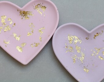 Jesmonite ceramic love heart tray display dish, home decor heart tray, in pastel pink heart or lavender Purple Heart, key holder,coin holder Jesmonite ceramic love heart tray display dish, home decor heart tray, in pastel pink heart or lavender Purple Heart, key holder,coin holder