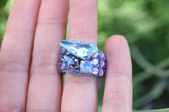 Angel wing ring use swarovski crystal sale