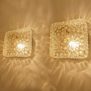 Pair Vintage Bubble Glass Sconces, Mid Century  Fixture Lights