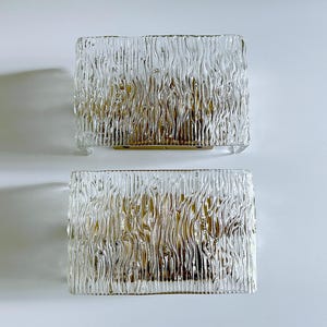 Pair Vintage Murano Glass Sconces, Kalmar , Mid Century  Fixture Light