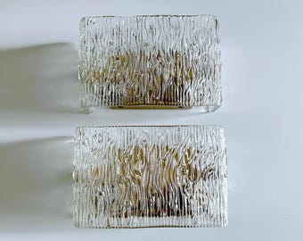 Pair Vintage Murano Glass Sconces, Kalmar , Mid Century  Fixture Light