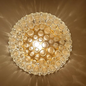 Applique vintage in vetro a bolle, lampadario di metà secolo