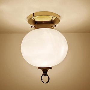 Vintage Limburg Glass Light, Brass,  Mid Century Fixture Lamp