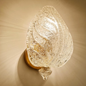 Vintage Murano Glass Sconce, Mid Century  Fixture Light