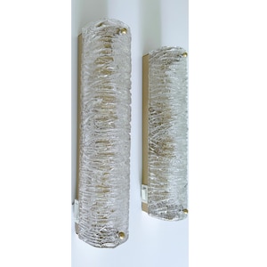 Pair Vintage Murano Glass Sconces, Mid Century  Fixture Lights