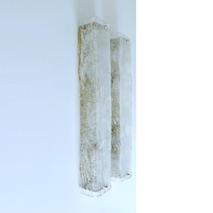 Pair Xtra Large Vintage Murano Glass Sconces, Mid Century  Fixture Light