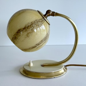 French Art Deco Glass Table Lamp,Vintage Antique Light