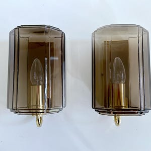 Pair Vintage Limburg Glass Sconces, Mid Century  Fixture Lights