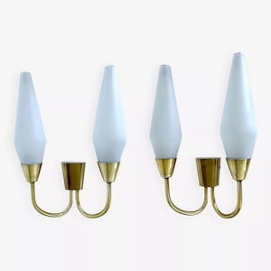 Pair Italian Vintage Glass Sconces