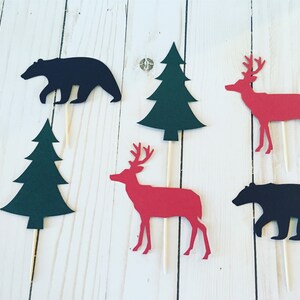 Lumberjack Cupcake Toppers Lumberjack Party-Woodland Party Cupcake Toppers-Lumberjack Toppers image 1