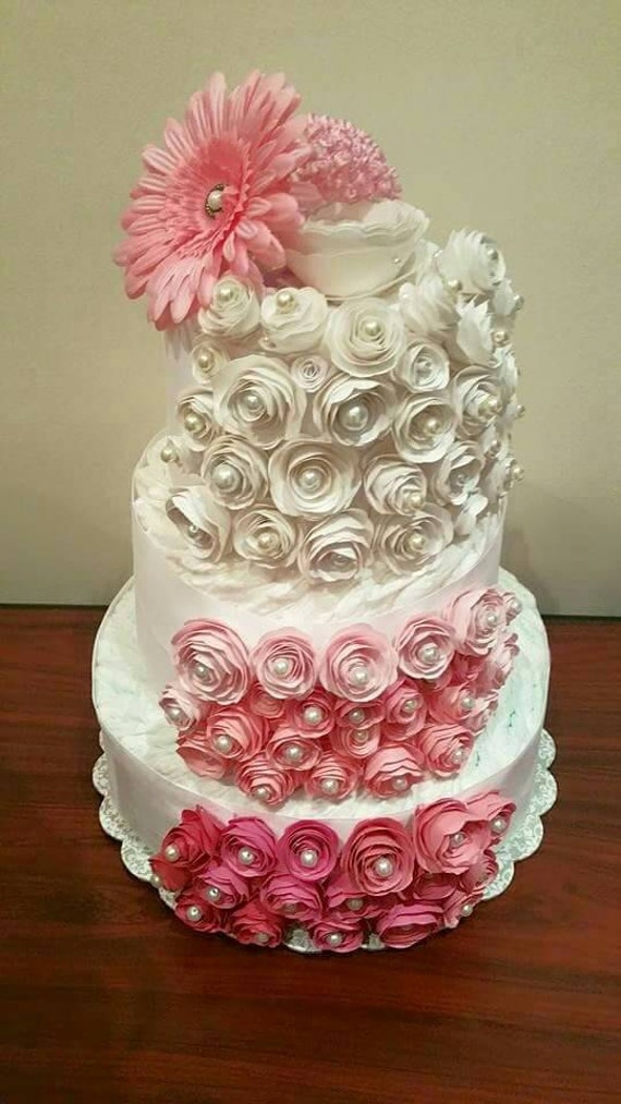 elegant diaper cake