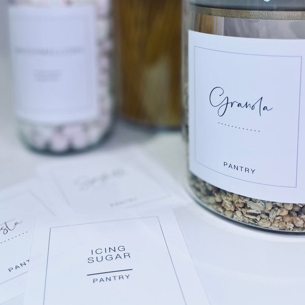 Pantry Labels | Kitchen Stickers | Store Cupboard Organisation | Waterproof | Personalisation For Storage Canisters and Jars