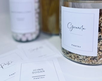 Pantry Labels | Kitchen Stickers | Store Cupboard Organisation | Waterproof | Personalisation For Storage Canisters and Jars