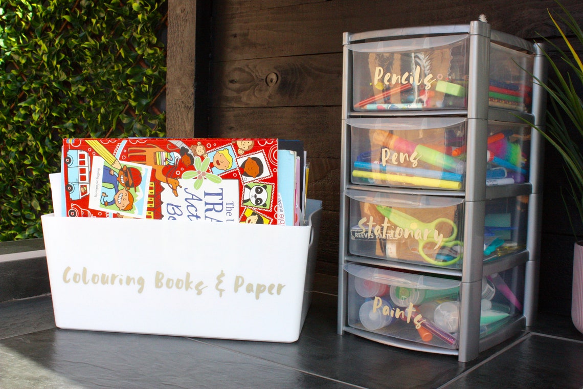 Art Cupboard Organisation Labels Craft Storage Decals Etsy